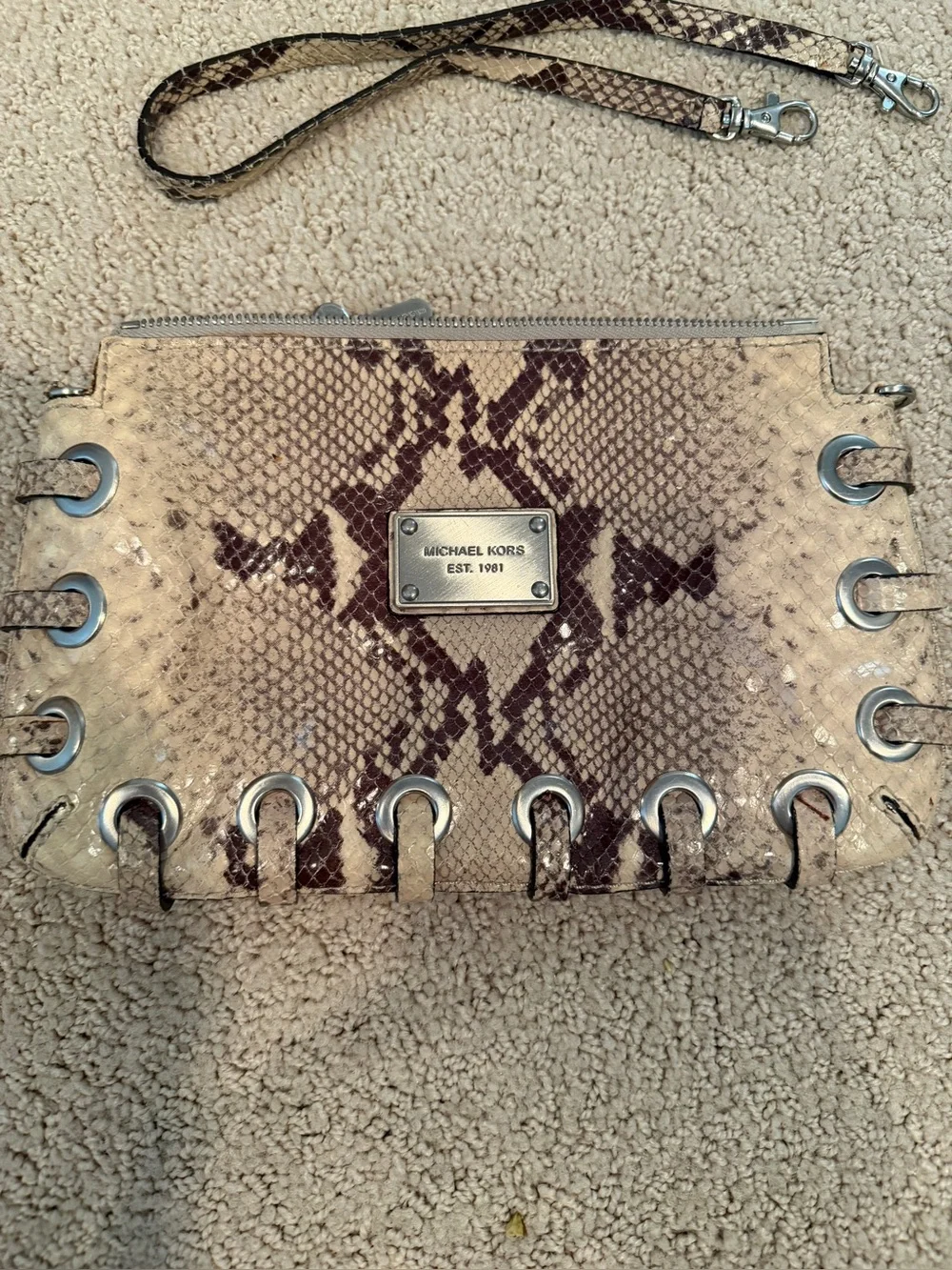 Michael Kors python  Crossbody Clutch